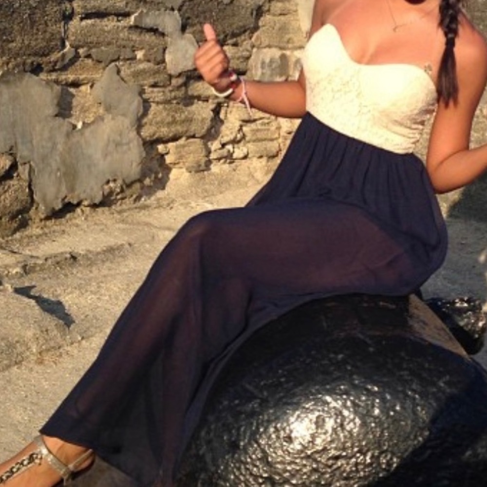 Navy/Lace Maxi Dress